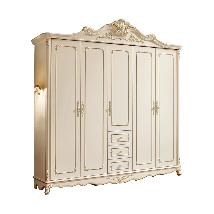 Modern luxury design wooden white bedroom wardrobe