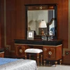 YB68 Italian mahogany solid wood classical makeup antique dressing table glass mirror bedside tables