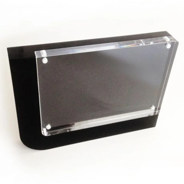 Small Freestanding Polished High,Clear Acrylic Magnetic Picture Photo Frame 