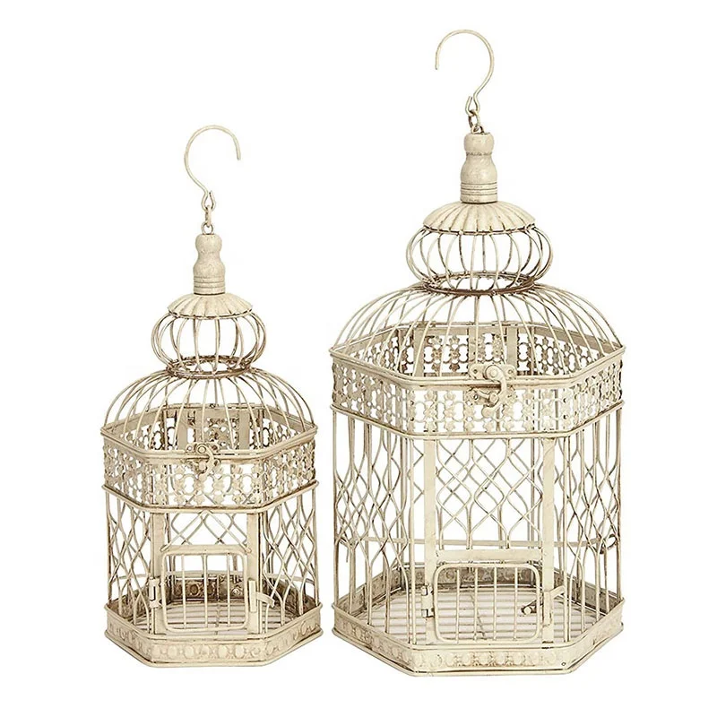 Set Of 2 Rustic Wall Hanger Metal Bird Cage Accessories Buy Bird Cage
