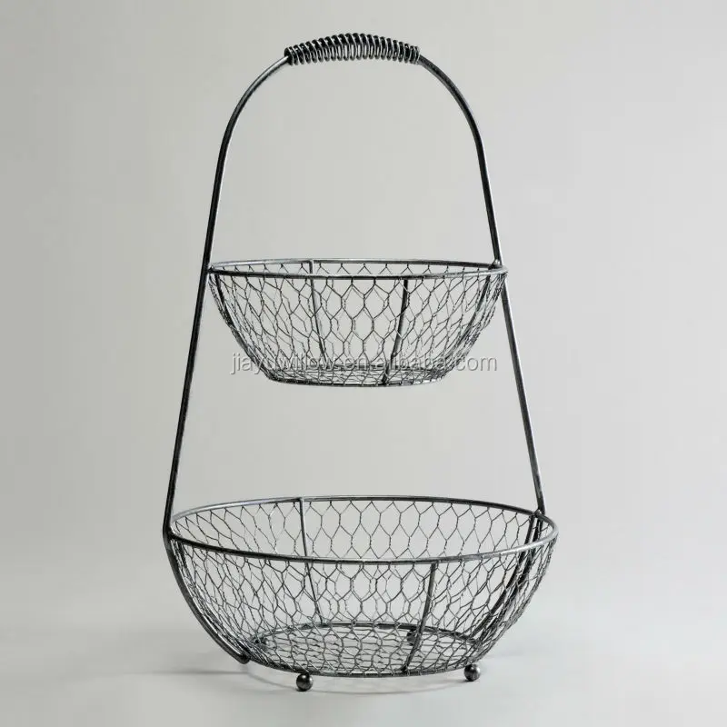 2 Tier Wire Fruit Basket Iron 2 Tier Wire Fruit Basket Iron