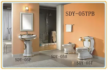 Inodoro De Color Cerámica,Lavabo Con Pedestal De Bidé,Inodoro De Color