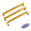 Gold Plated Furniture Hardware Cabinet Knobs Square Bathroom Dresser Handles