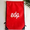 Good quality polyester red drawstring backpack bag