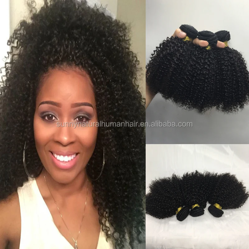 Afro Bouclés Cheveux Humains Clip Extensions De Cheveux Afro Crépus