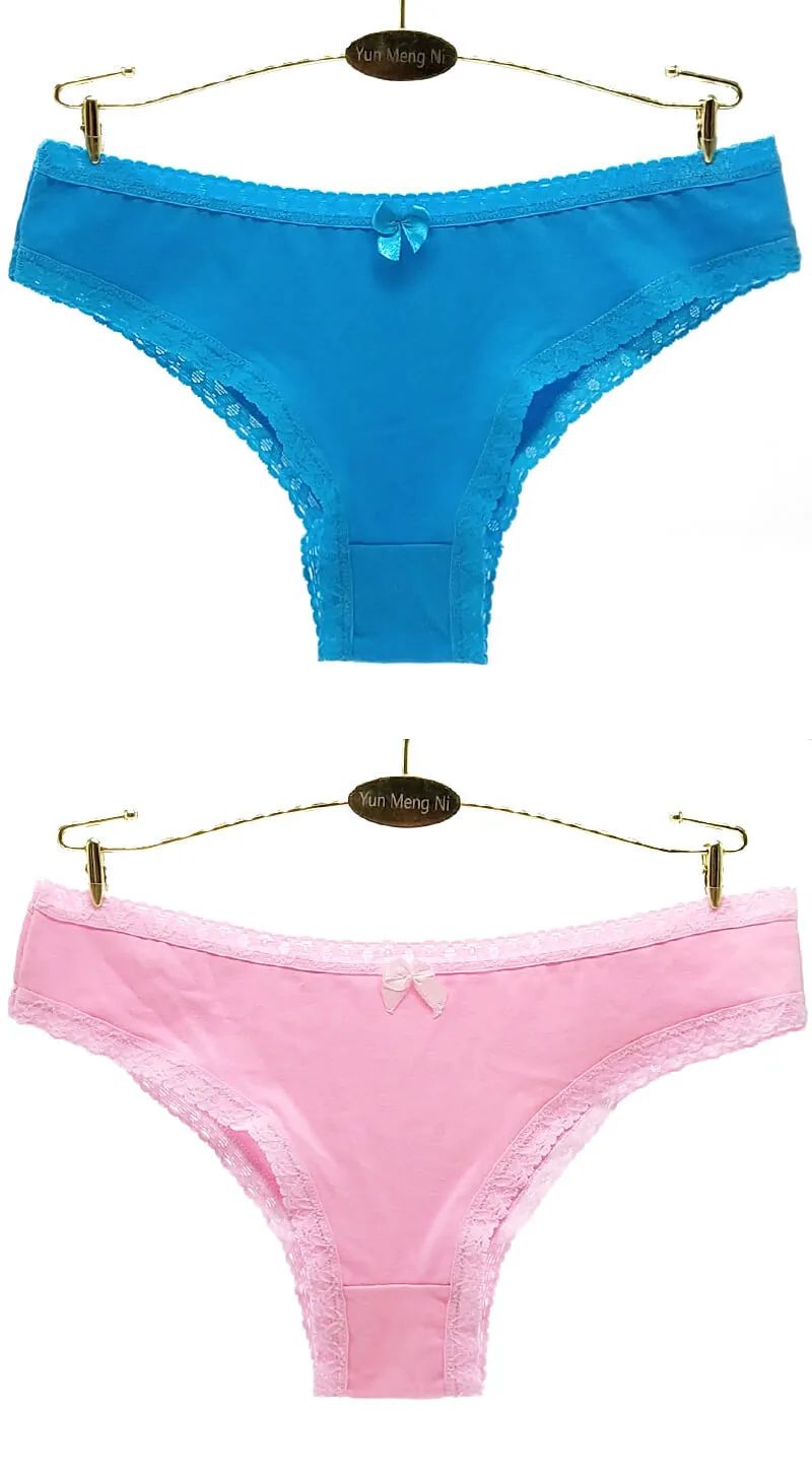 Yun Meng Ni Underwear Plain Colors Cotton Bikini Hipsters Women's ...