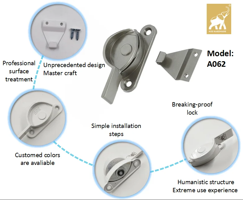 home metal durable easy using window crescent lock