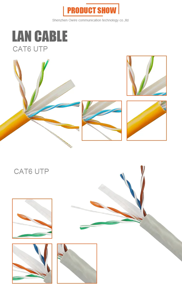 Color Code Cat5e / Cat6 / Cat6a / Cat7 1000m Utp Lan Cable Price Per