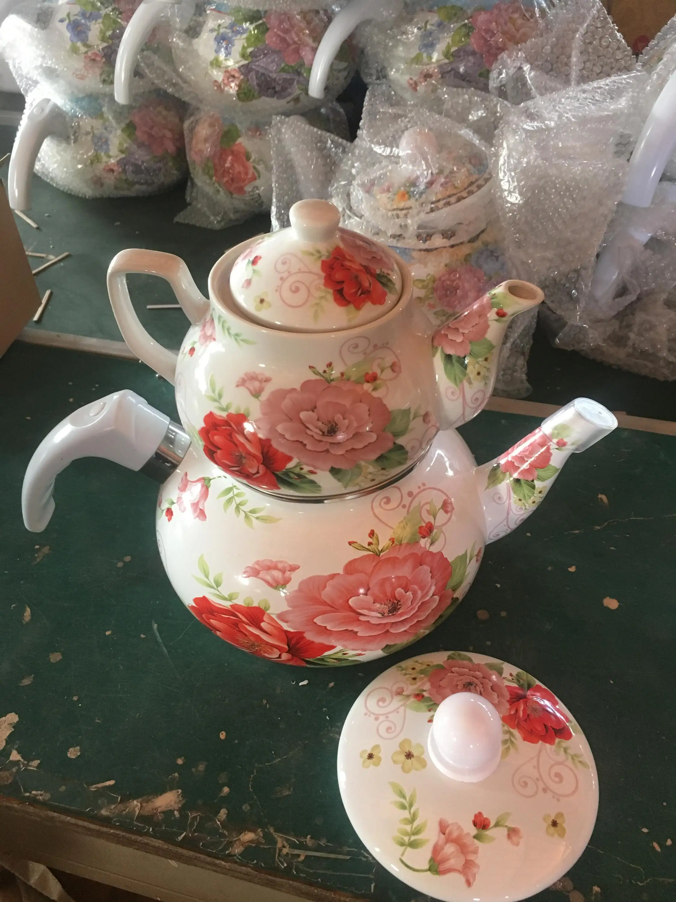 Turkish Double Tea Kettle With Bakelite Handle Buy Unique Ceramic