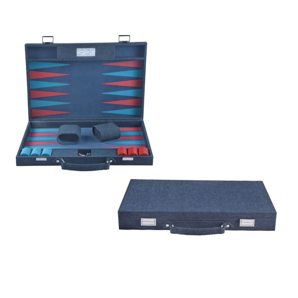 Whosales blue denim backgammon set for children gift