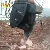 20 ton excavator used vibro hammer ripper to break rock