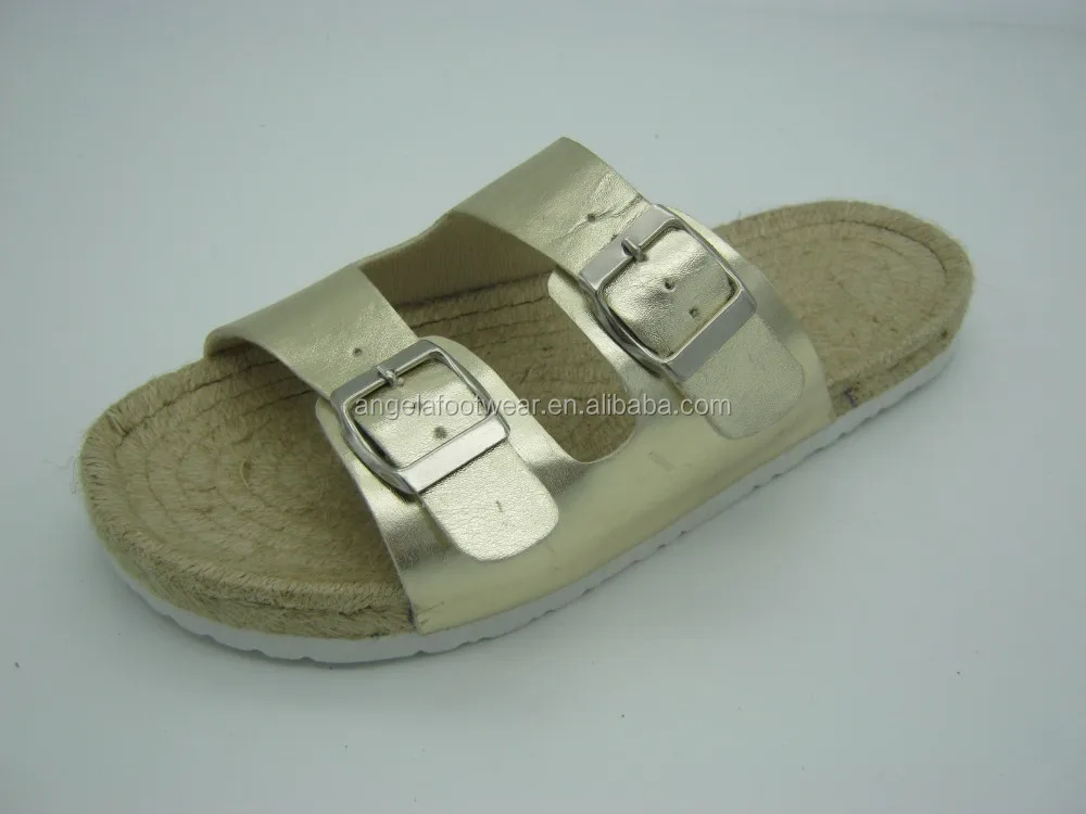 New Style Jute Sole double buckles Eapadrille Slipper