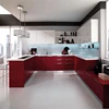 Red lacquer finish modern kitchen cabinets