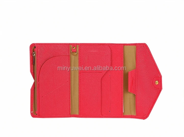 Green Boarding Passport Wallets Cross Pattern Leather Flight Tickets