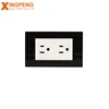 Acrylic panel 6hole socket outlet USA 118mm switch and socket 15a 60Hz safety wall switch