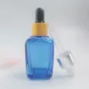 30ml blue square serum /essential oil dropper glass bottle with dropper cap