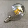 G45 crown top 3w 4w filament chip mirror bulb Half-plated Sliver led lamp e12 dimmable bombillas led