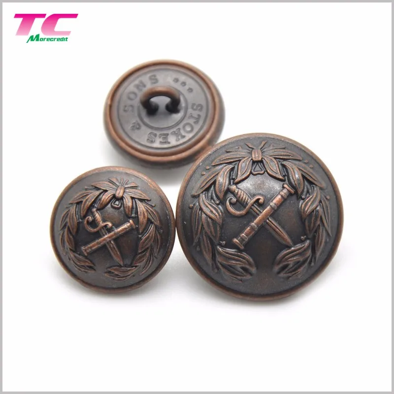 Free Sample Military Metal Jacket Buttons Custom 3d Embossed Military