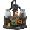 Rooster and Old Fashioned Water Pail Salt & Pepper Shaker Set
