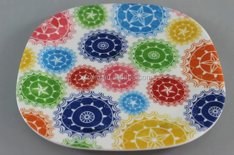 Star Print Square Mealmine Dinner Plate
