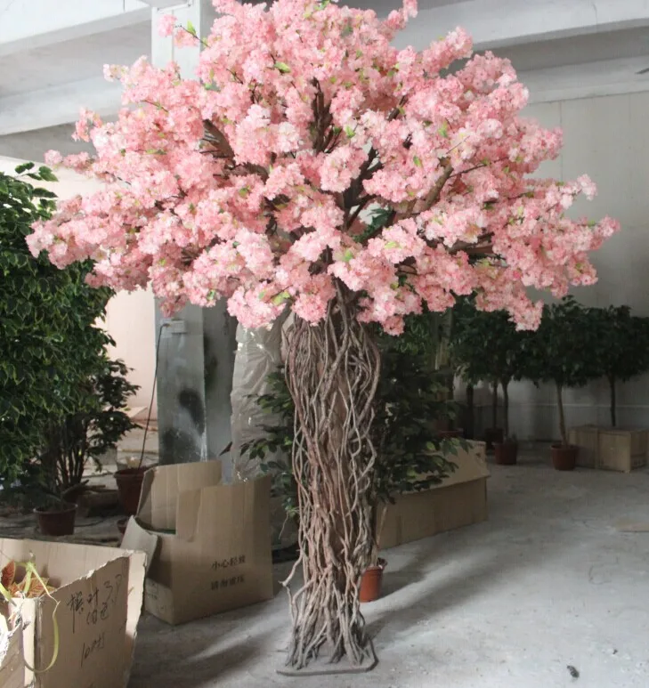 New Design China Artificial Flower Trees Pink Cherry Tree For New Design China Artificial Flower Trees Pink Cherry Tree For Wedding Product On