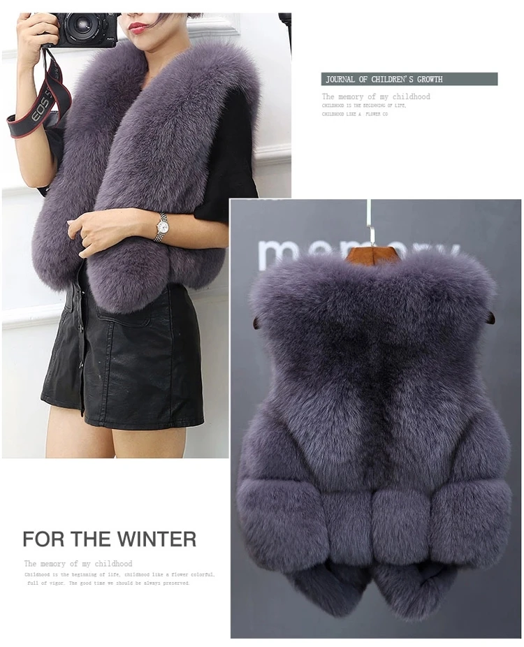 New fashion white fox fur women's short vest of China