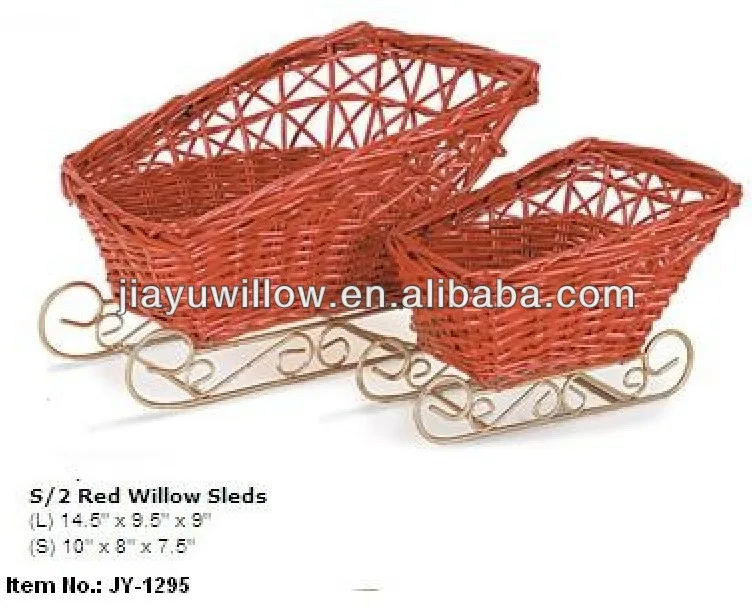 Wholesale Sled Shape Wicker Basket As Gifts Use Or Home Decoration