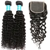 Brazilian Kinky Curly Hair Bundles With Closure 100% Human Hair Hair Extension