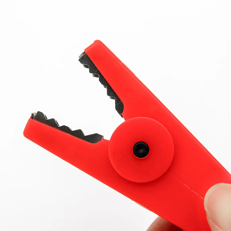 
plastic battery alligator clip with stainless steel teeth 