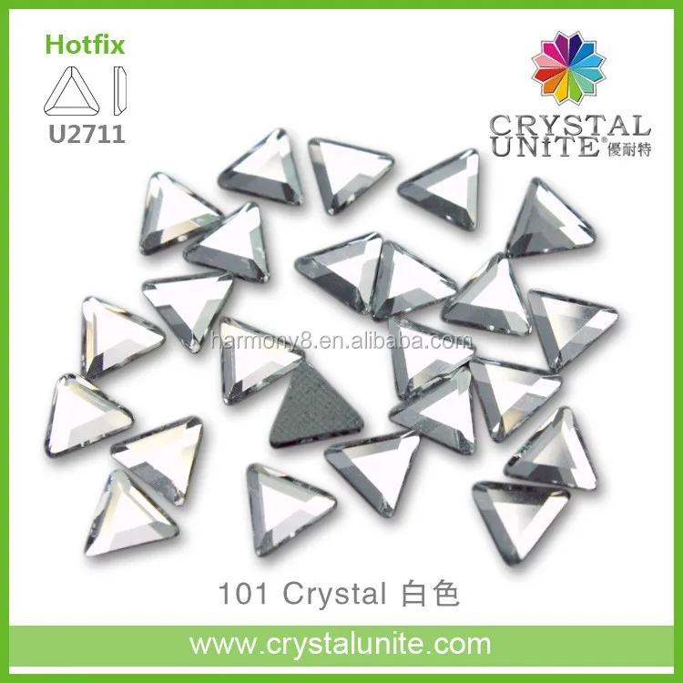 Crystal Clear Triangle Flat Back Glass Stone Hotfix Strass U2711