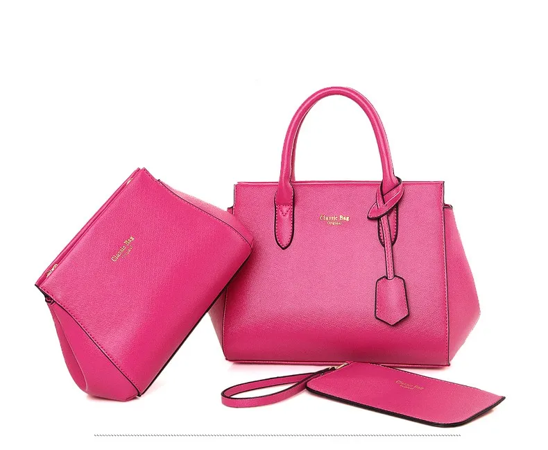 2016 New Design Wholesale From China 3 PCS In 1 Set Lady Handbags Leather Women Shoulder Bag Fashion Purses and Handbag