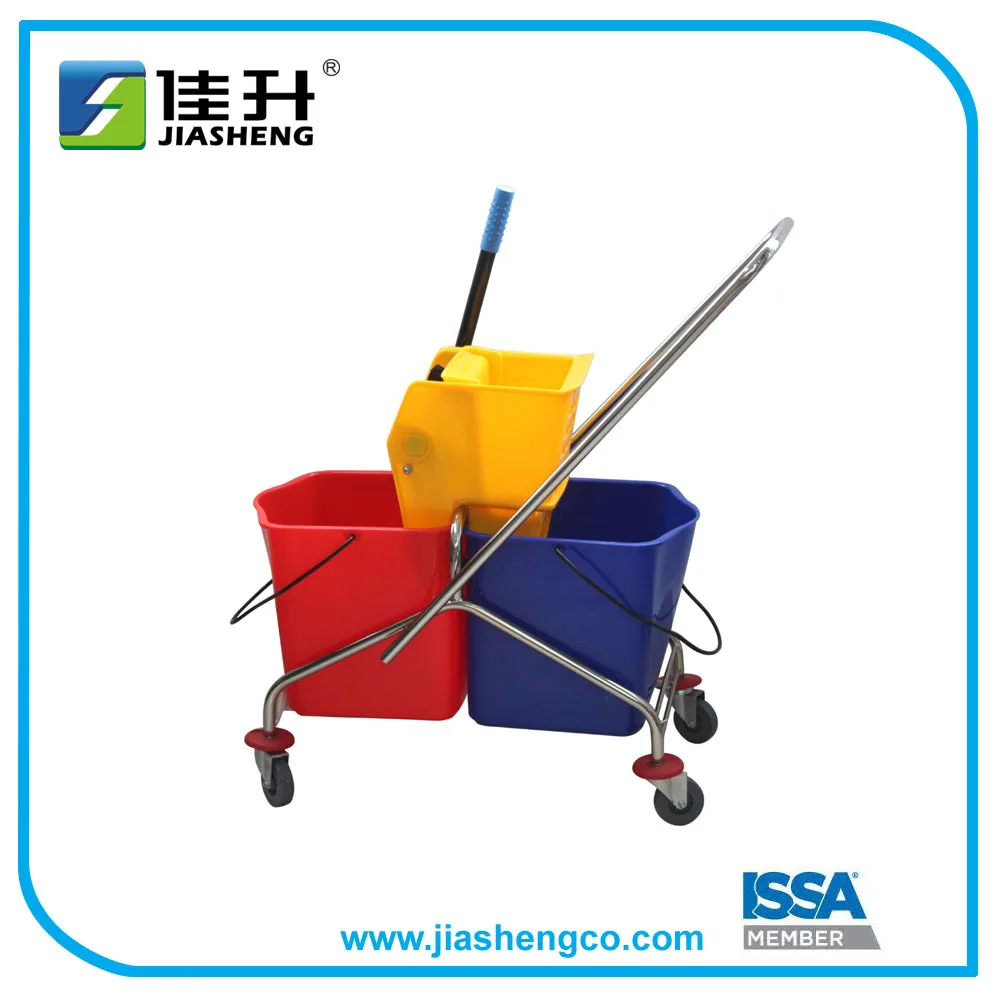 Side-press Double Buckets Mop Wringer Trolley-plating - Buy Double Mop ...