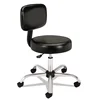 High quality round PU leather seat height adjustable bright color lab chair stool with wheels