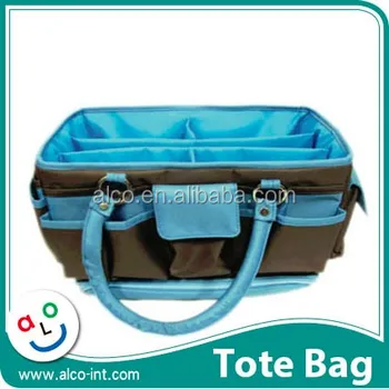 Blue Color Craft Tote Bag For Sbooking Organizer With Multi Pockets Product On Blue Color Craft Tote Bag For Sbooking Organizer With Multi Pockets Product On