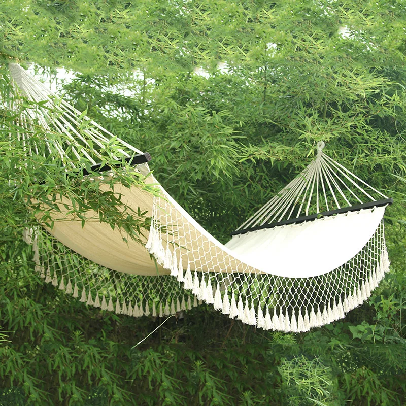 Fringe decoration outdoor travel fashion easy to install floating hanging hammock