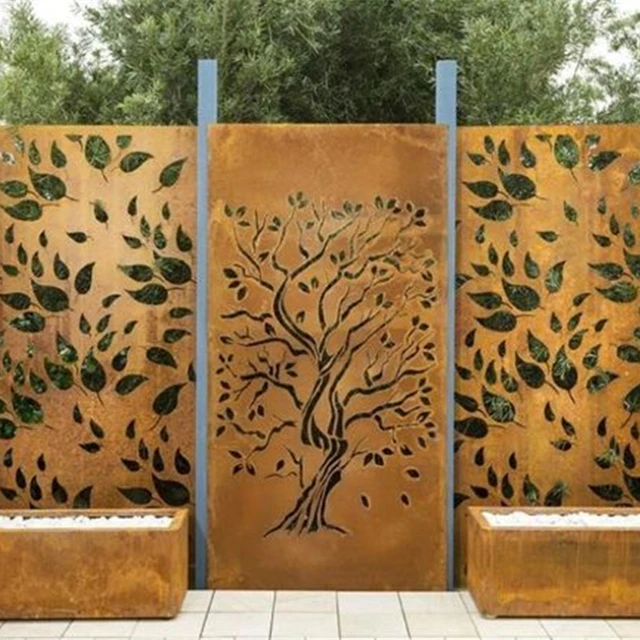 High Quality Corten Steel Garden Decorative Screens Laser Cut Metal Screen Product On High Quality Corten Steel Garden Decorative Screens Laser Cut Metal Screen Product On