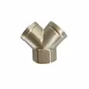 nickel white brass material Y type pipe fitting , FEMALE THREADED 1/8'' 1/4'' 3/8'' 1/2'' three way branch tee coupling