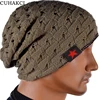 CUHAKCI Winter Warm New Fashion Skull Chunky Checked Knit Beanie Women Reversible Baggy Snow Cap Warm Unisex Hat 8 Colors