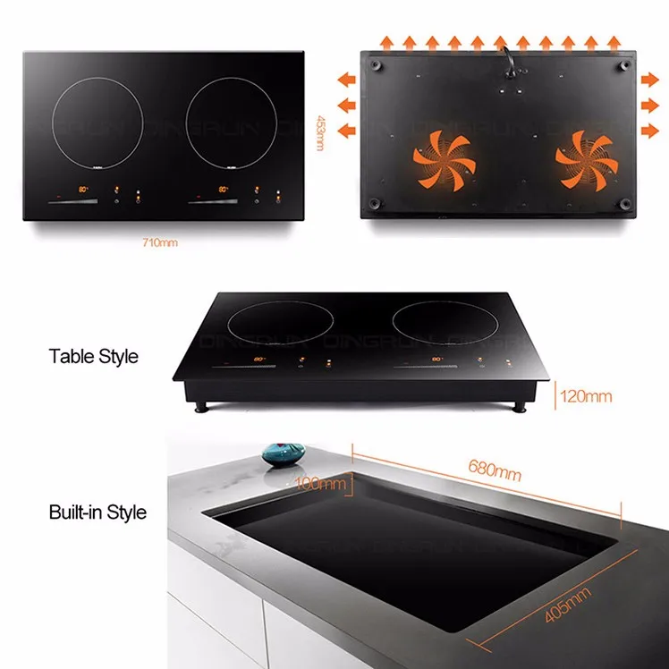 Double Infrared Heads Induction Cooker With Plastic Housing And Bbq