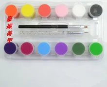 Nail polish 12 color pigment suit painted flower pen pull row pen strokes painted new crystal