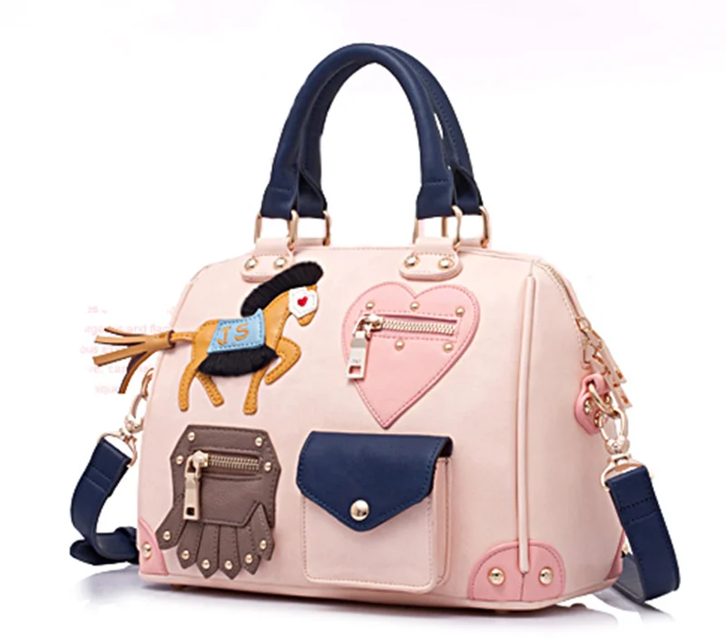 Wholesale Cute Womans Handbag Pink Pu Handbag For Student/girls - Buy ...