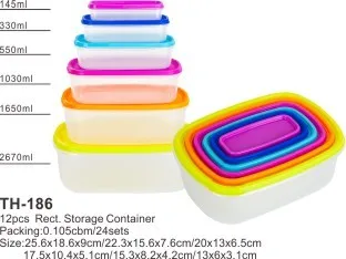 china top ten selling products 12pcs rainbow plastic storage box