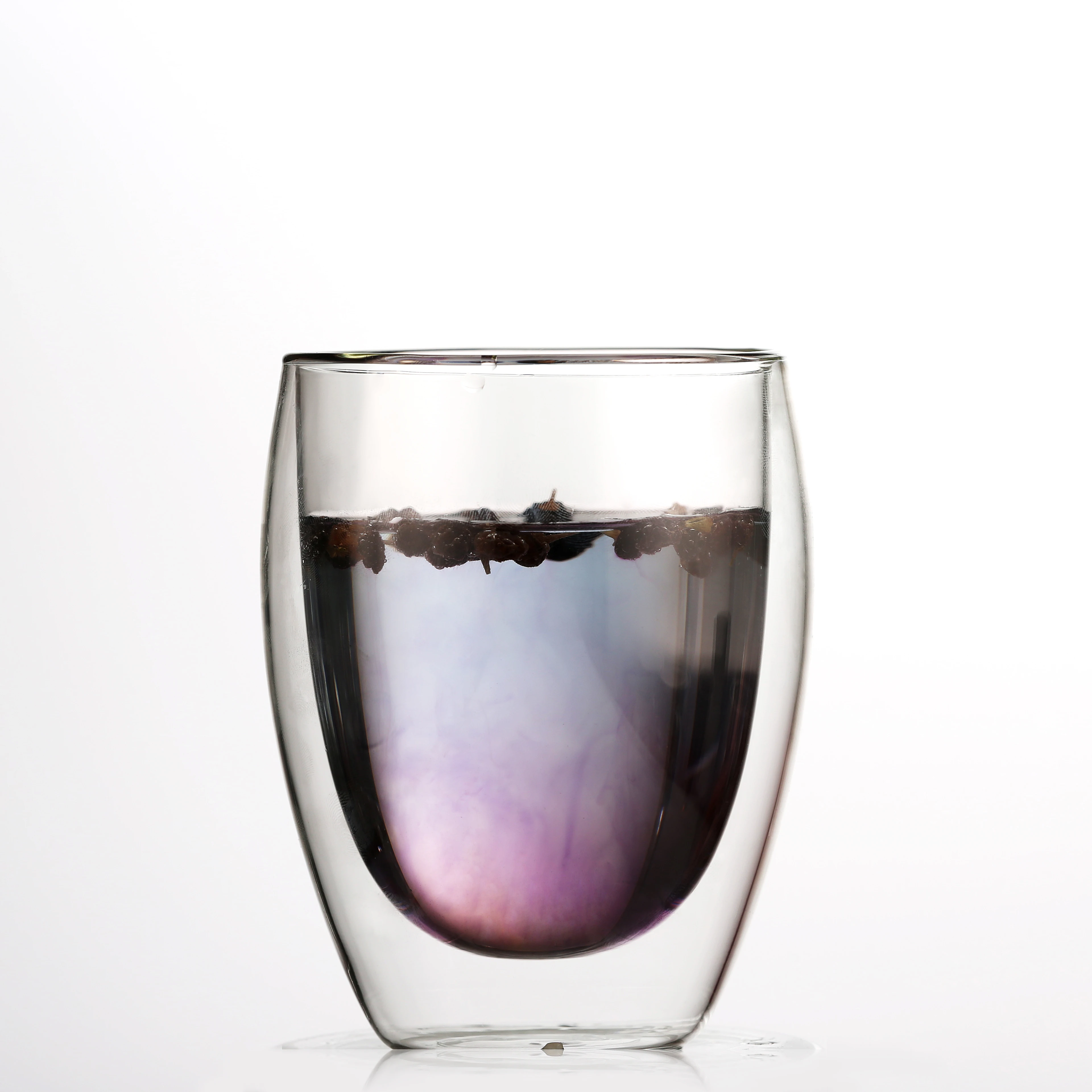 New Design Unbreakable Double Wall Glass Coffee Cup Without Handle