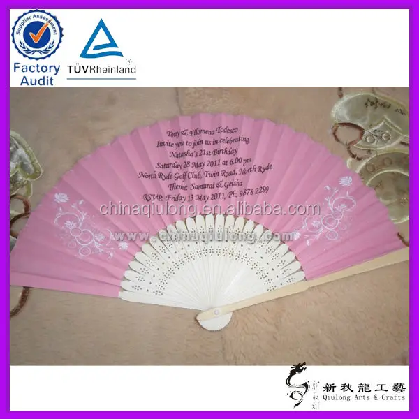 Fan Handles Of Sacramento Wedding Invitation Boutique Creme De La Personalised Paper Bamboo Bespoke