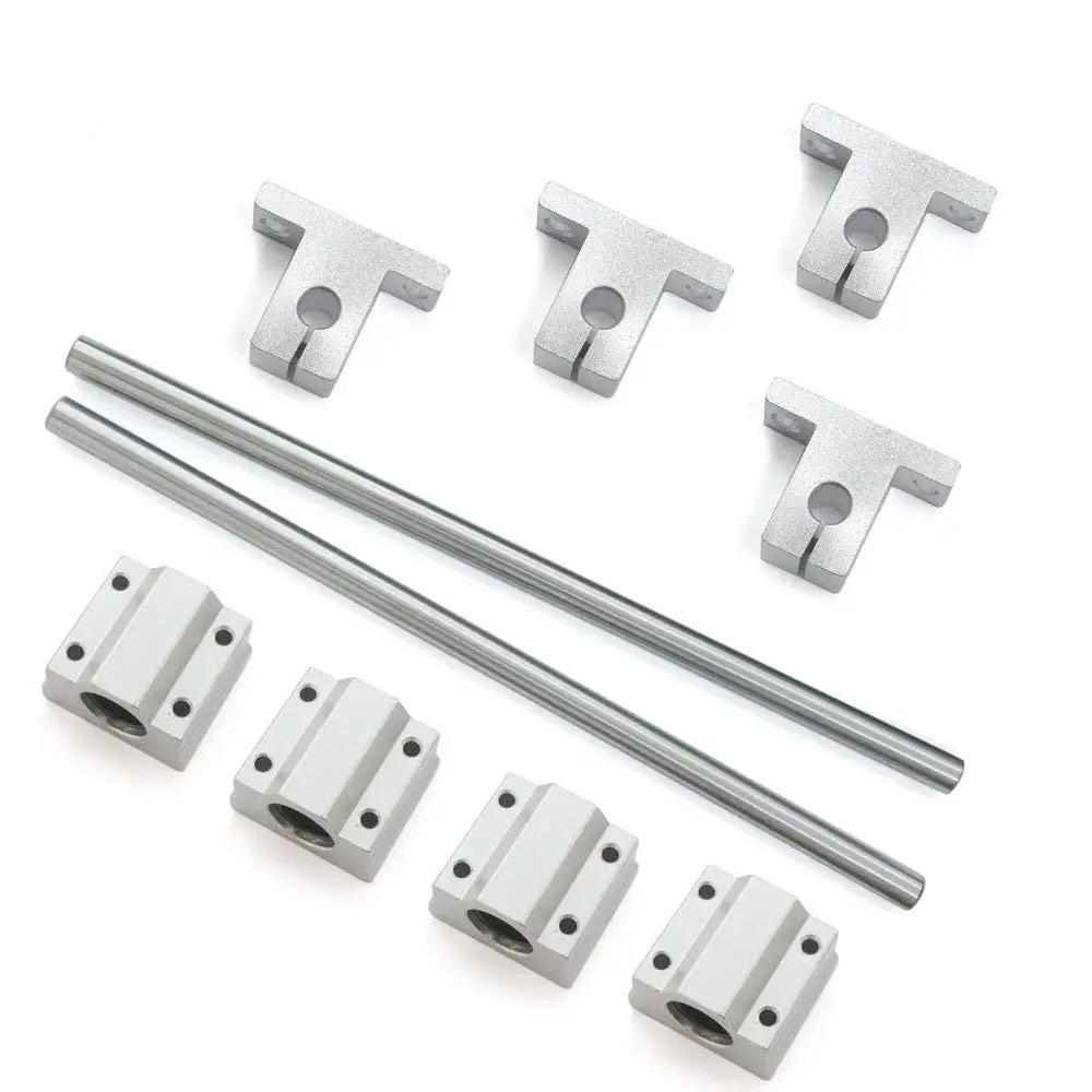 Bearing& Support,Ideaker Horizontal 8mm Dia Linear Motion Ball Bearing Slide Bushing &200mm Linear Shaft Optical Axis with Rod Rail Support Set of 10