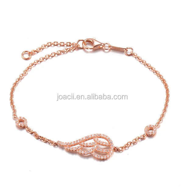Joacii Angel Wing Bracelets Jewelry S925 Sterling Silver Zircon Bracelets