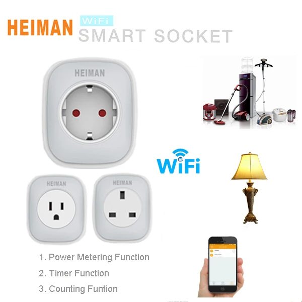 Multi Standard Uk,Eu,Fr,Us Wifi Smart Socket Power Plug Work With Alexa