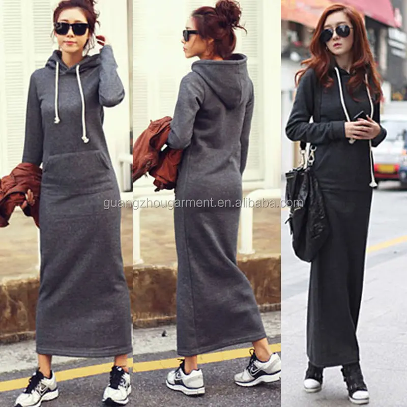 long sweater dress with hoodie