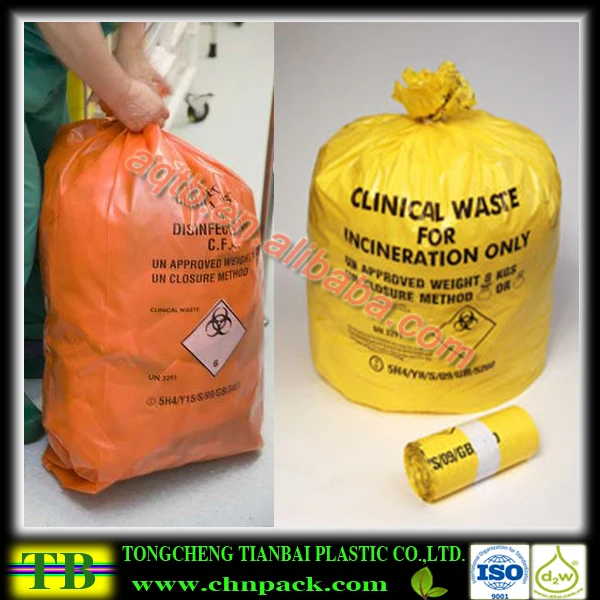 Biohazard Plastic Bags Yellow Clinical Waste Sack - Buy Yellow Clinical ...