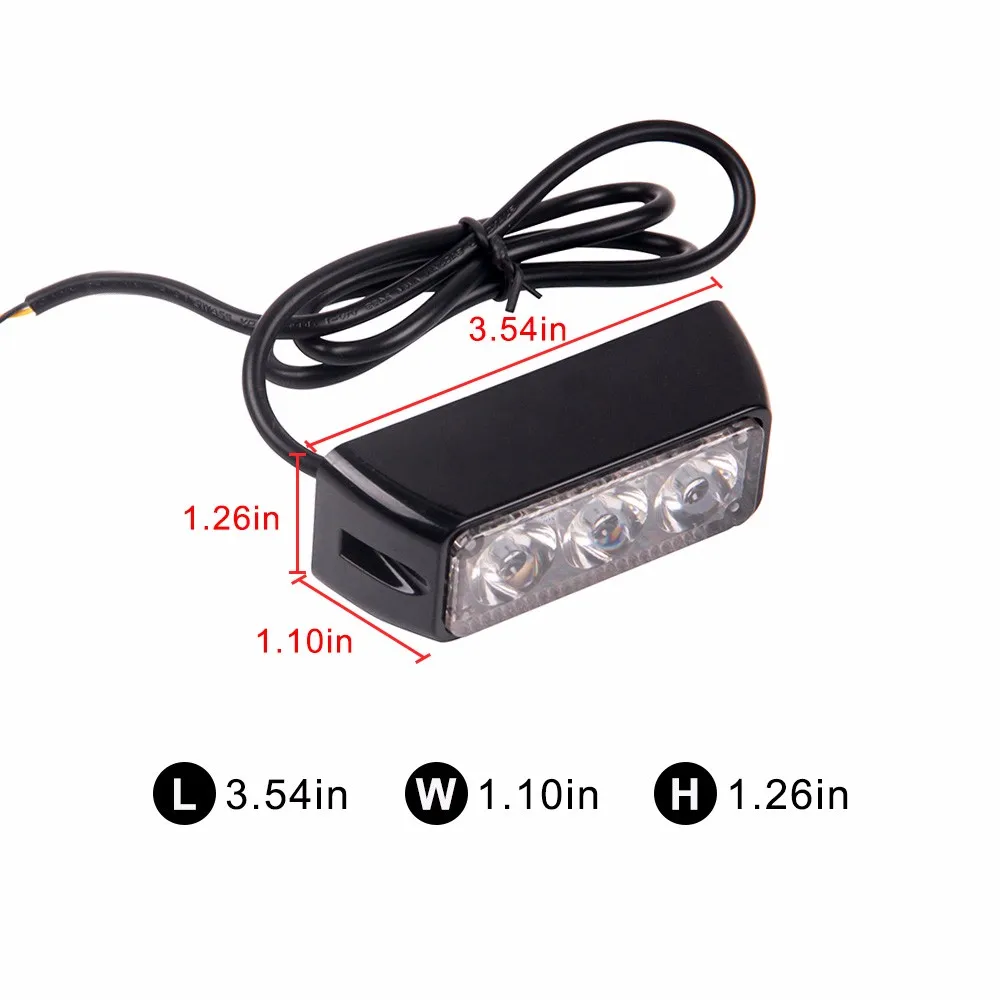 Motorcycle Light 12v 3w 3led Motorcycle Led Strobe Light Waterproof